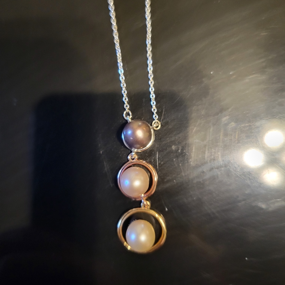 2/$50 - Vantel Pearls Dark/Multi Pearl Necklace (2)